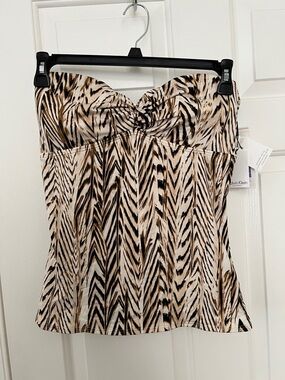 Calvin Klein Strapless Animal-Print tankini Top NWT size XL